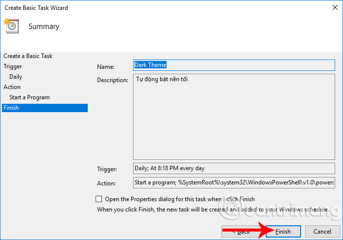Lên lịch chuyển nền tối tự động Windows 10 Lên lịch chuyển nền tối tự động Windows 10