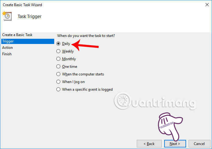 Chọn thời gian bật nền tối Chọn thời gian bật nền tối
