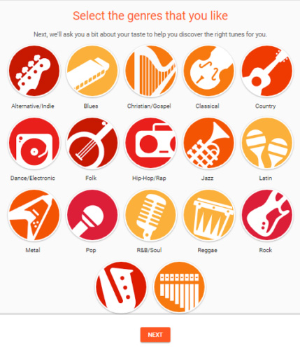 Chọn loại nhạc yêu thích