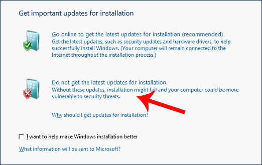 Cài đặt Windows 7 không có Internet