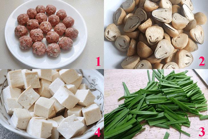 Nguyên liệu cho món canh hẹ Nguyên liệu cho món canh hẹ