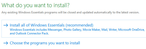 Cài đặt ứng dụng Windows Movie Maker
