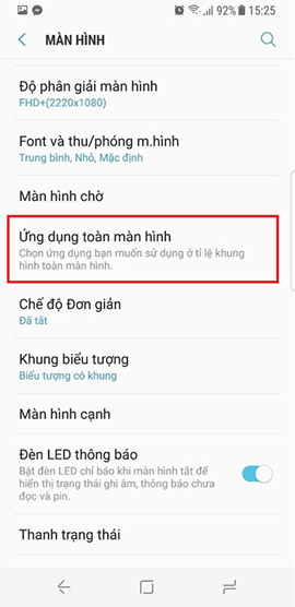 Chế độ ứng dụng toàn màn hình Chế độ ứng dụng toàn màn hình
