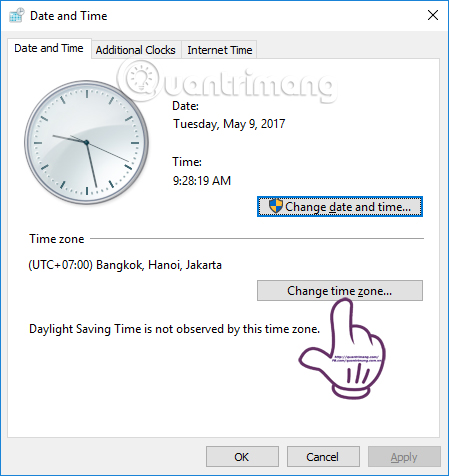 Chuyển múi giờ chính xác trên Windows