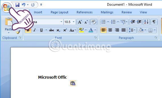 Nhấn chọn biểu tượng Office