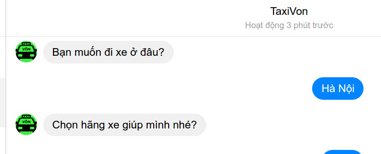 Sau khi chọn địa điểm thì bot sẽ cho bạn chọn hãng 