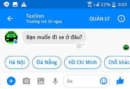 Chọn địa điểm bạn muốn đi xe 