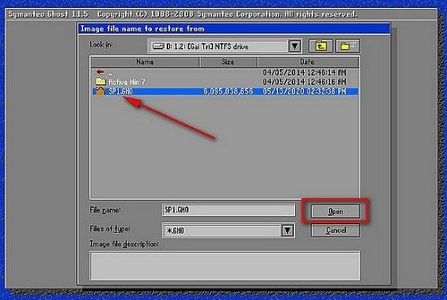 Mở file Windows 7 .GHO trên máy tính
