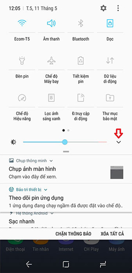 Mở rộng điều khiển ánh sáng trên S8