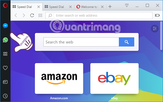Biểu tượng chat tại Sidebar Opera Biểu tượng chat tại Sidebar Opera