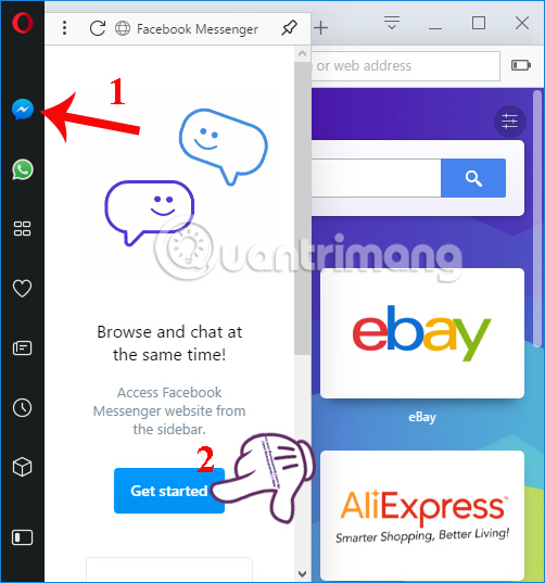 Chat Messenger ngay trên Opera Chat Messenger ngay trên Opera