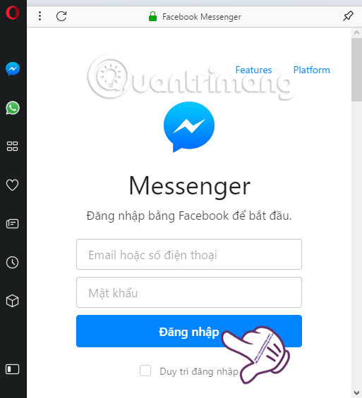 Đăng nhập tài khoản Facebook Messenger Đăng nhập tài khoản Facebook Messenger