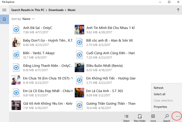 Cách tùy chọn trong thư mục Cách tùy chọn trong thư mục