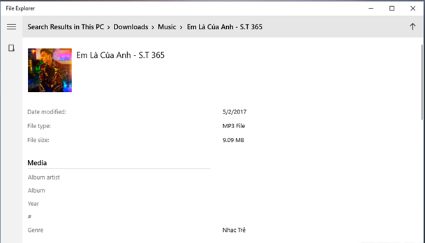 Thông tin của tập tin Thông tin của tập tin