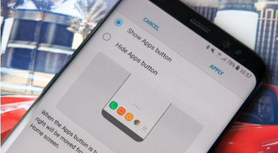 Hiển thị nút ứng dụng trên Galaxy S8