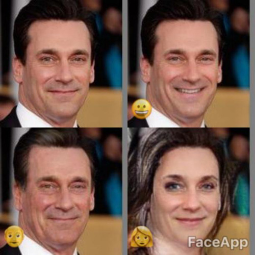 Diễn viên người Mỹ Jon Hamm sau khi chỉnh sửa qua Face App