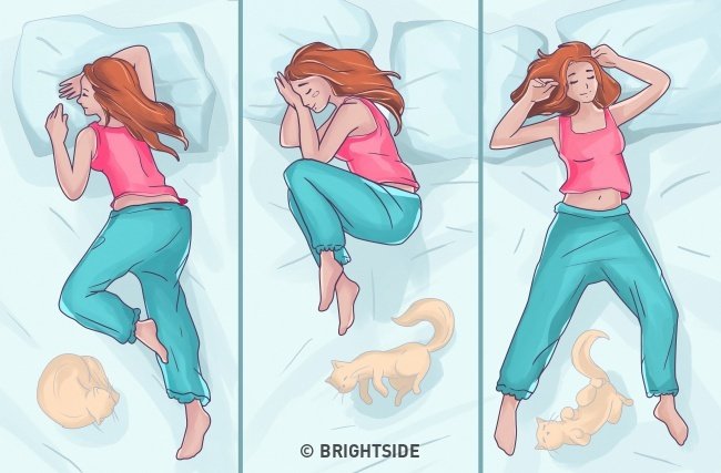 Tư thế ngủ cuộn nghiêng người