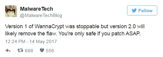 Tweet của Malware Tech