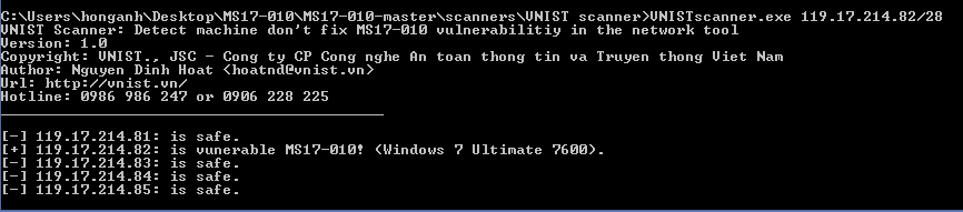 Công cụ check lỗ hổng của VNIST