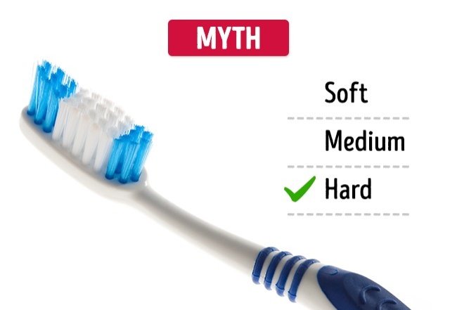 Bàn chải cứng làm sạch răng tốt hơn