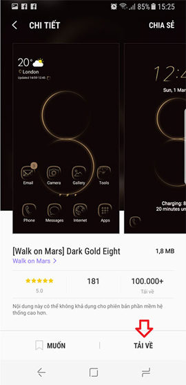 Tải theme mới về thiết bị