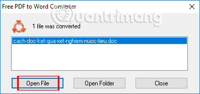 Open Word file after converting from PDF
