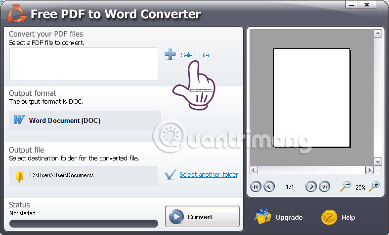 Select the PDF file you want to convert to Word