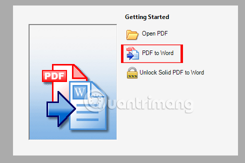 Nhấn tìm PDF to Word