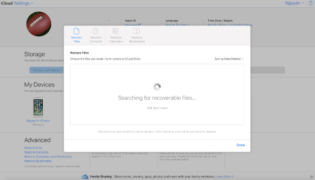 Quét dữ liệu đã xóa trên iCloud