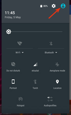 Nhấp vào biểu tượng người dùng