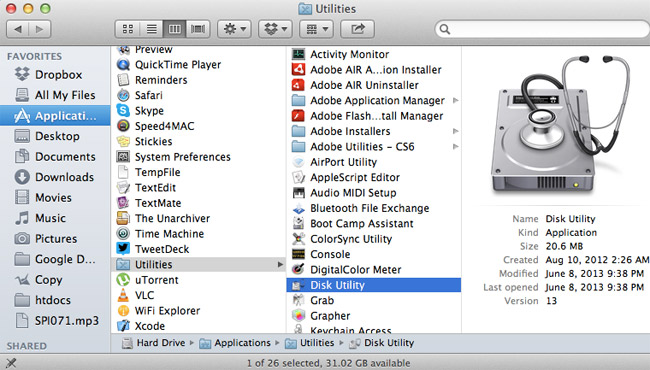 Nhấn chọn Disk Utility trên macOS Nhấn chọn Disk Utility trên macOS