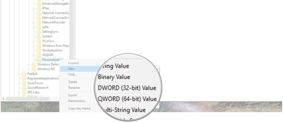 Nhấn chọn DWORD (32-bit) Value Nhấn chọn DWORD (32-bit) Value
