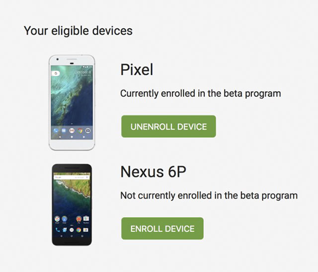 Danh sách thiết bị hợp lệ