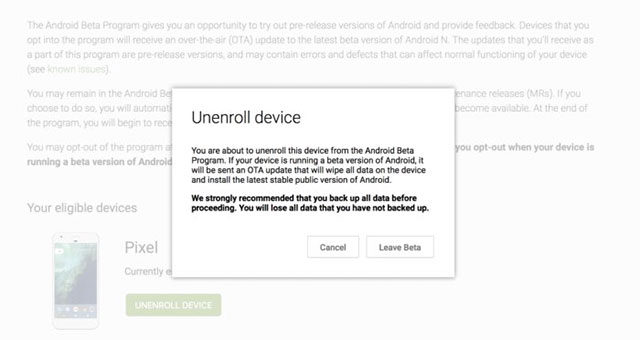 Hủy tham gia chương trình