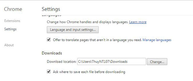 Thay đổi lựa chọn nơi lưu trước khi tải về Thay đổi lựa chọn nơi lưu trước khi tải về
