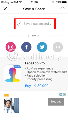 Thông báo tải ảnh thành công Thông báo tải ảnh thành công