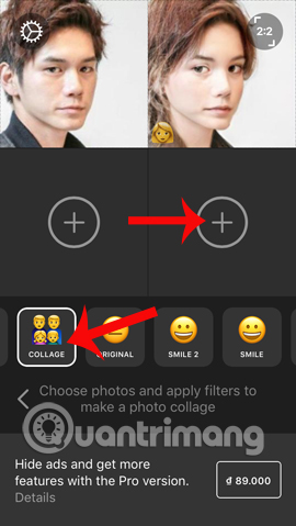 Chọn bộ lọc ảnh ghép