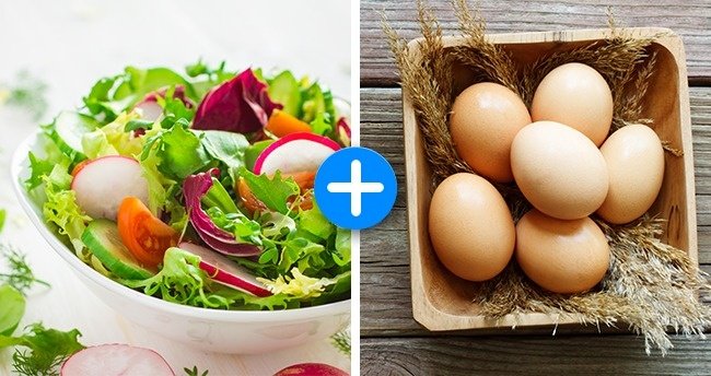 Rau củ + trứng 