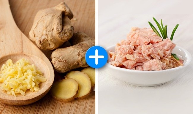 Cá ngừ + gừng