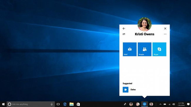 Giao diện My people của Windows 10 Fall Creators Update