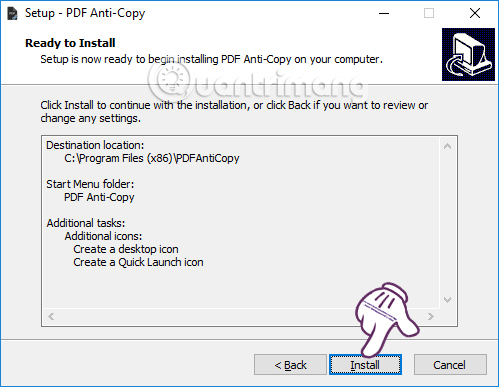 Nhấn Install cài đặt PDF Anti-copy