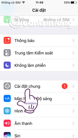 Cài đặt chung cho iPhone
