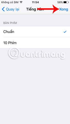 Sử dụng bàn phím Tiếng Hàn chuẩn
