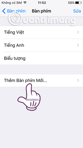 Thêm bàn phím mới cho iPhone