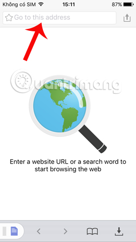 Nhập địa chỉ website