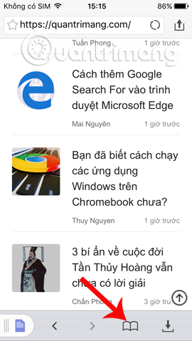 Xem danh sách bookmark