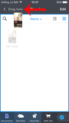 Thao tác kéo thả di chuyển file