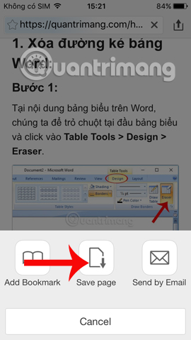 Nhấn chọn Save page
