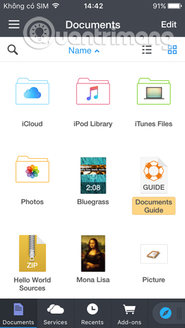 Thư mục quản lý dữ liệu trên iPhone