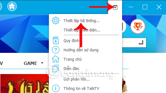 Thiết lập hệ thống TalkTV Thiết lập hệ thống TalkTV